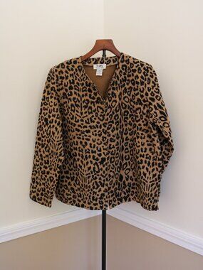 Vintage Cathy by Cathy Daniels Leopard Cheetah Print Blazer Jacket